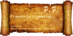 Prandorfy Fiametta névjegykártya